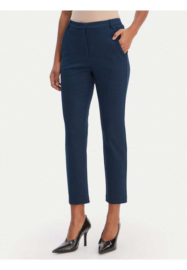 Patrizia Pepe Spodnie materiałowe 8P082/ A715 Niebieski Slim Fit. Kolor: niebieski. Materiał: wiskoza