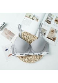 Intica - Biustonosz sportowy push-up do ćwiczeń Daisy. Kolor: szary. Materiał: materiał. Rodzaj stanika: push-up