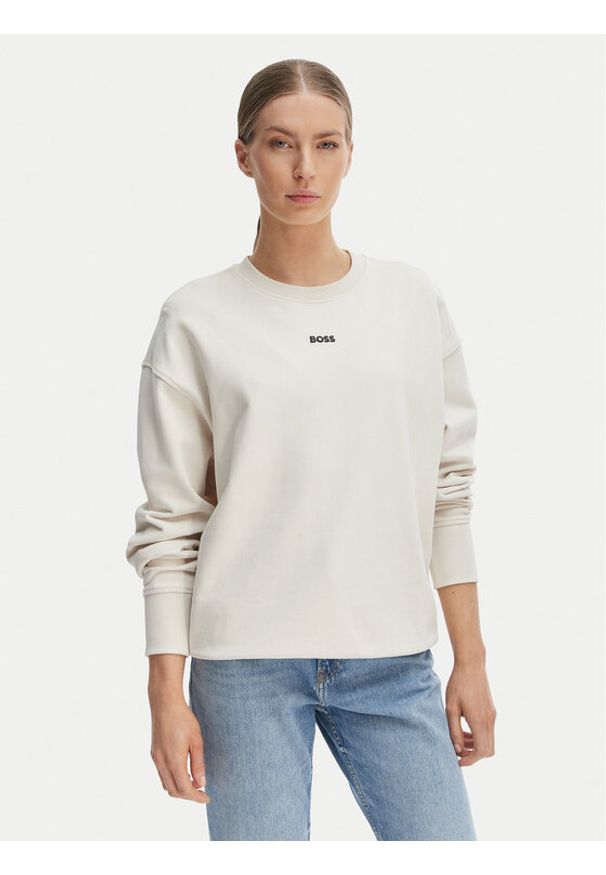 BOSS Bluza C_Eteia_5 50534821 Beżowy Oversize. Kolor: beżowy. Materiał: bawełna