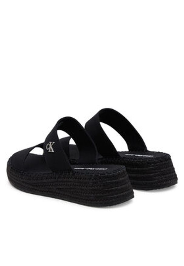 Calvin Klein Jeans Espadryle Sporty Rope Mg Lth Webbing YW0YW01704 Czarny. Kolor: czarny. Materiał: materiał. Styl: sportowy