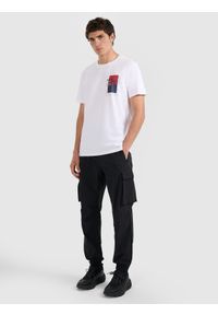 4f - 4F T-shirt regular z nadrukiem męski - biały S. Okazja: na co dzień. Kolor: biały. Materiał: materiał, bawełna. Wzór: nadruk. Styl: casual