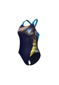 Damski kostium kąpielowy 1-częściowy Arena Dreamhline. Kolor: niebieski. Wzór: kolorowy