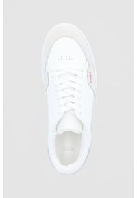 Hugo Buty skórzane kolor biały na płaskiej podeszwie. Nosek buta: okrągły. Zapięcie: sznurówki. Kolor: biały. Materiał: skóra. Obcas: na płaskiej podeszwie #5