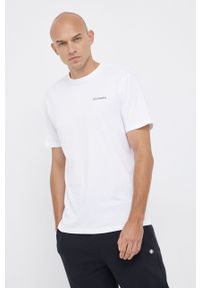 columbia - Columbia T-shirt bawełniany kolor biały z nadrukiem 1834041-575. Okazja: na co dzień. Kolor: biały. Materiał: bawełna. Wzór: nadruk. Styl: casual #5
