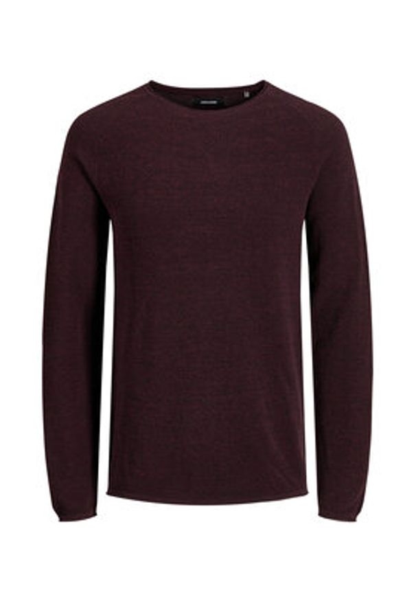 Jack & Jones - Jack&Jones Sweter 12157321 Bordowy Regular Fit. Kolor: czerwony. Materiał: bawełna