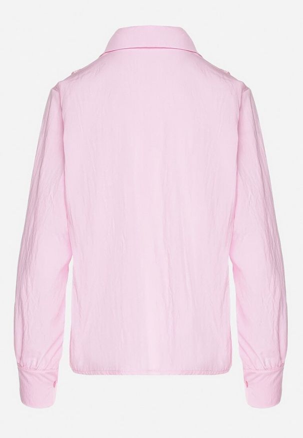 Born2be - Różowa Koszula z Wiskozą i Koronkowymi Wstawkami Tenaraia. Okazja: na co dzień. Kolor: różowy. Materiał: koronka, wiskoza. Styl: klasyczny, casual, elegancki