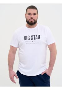 Big-Star - Koszulka męska o klasycznym kroju Bruno 101. Kolor: biały. Materiał: bawełna. Długość rękawa: krótki rękaw. Długość: krótkie. Wzór: nadruk, napisy. Styl: klasyczny #6