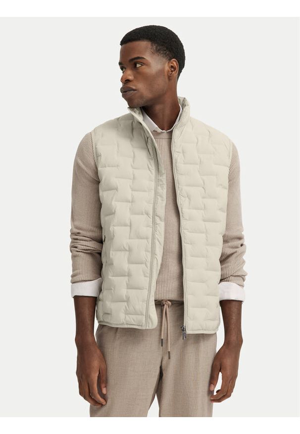 Bugatti Kamizelka 8800-75148C Écru Regular Fit. Kolor: kremowy. Materiał: syntetyk
