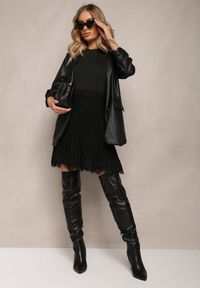Renee - Czarna Spódnica Mini Rozkloszowana z Gumką w Talii Saniurio. Kolor: czarny. Długość: krótkie #2