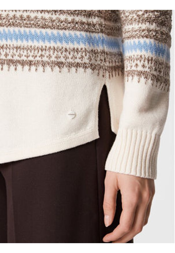 Olsen Sweter Henny 11003810 Beżowy Regular Fit. Kolor: beżowy. Materiał: syntetyk