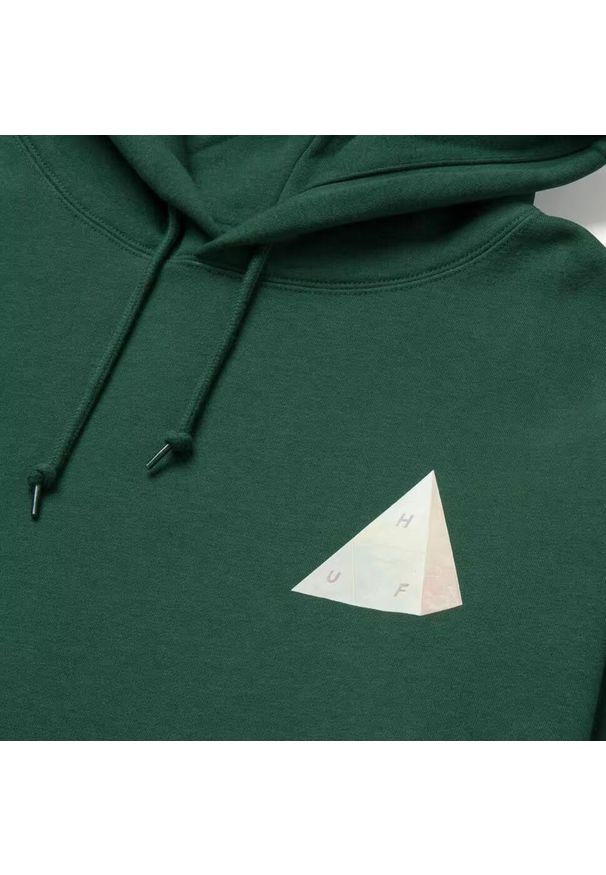 Bluza turystyczna męska HUF Discover z kapturem. Typ kołnierza: kaptur. Kolor: zielony. Materiał: bawełna, poliester