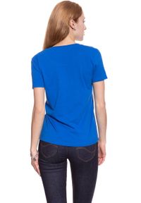 Wrangler - WRANGLER T SHIRT DAMSKI FESTIVAL TEE VICTORIA BLUE W7016EVJS. Wzór: nadruk #9