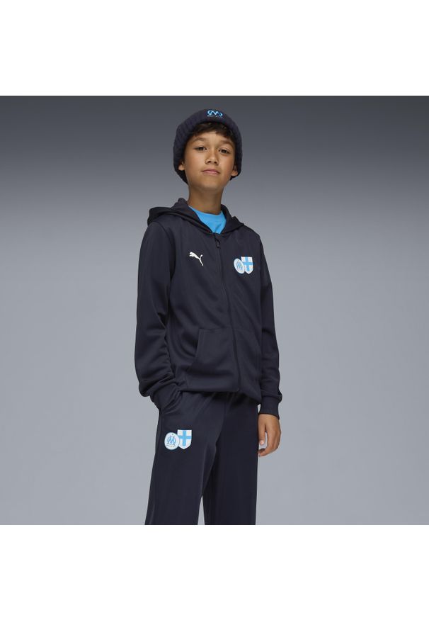 Dres piłkarski dla dzieci Puma Olympique Marsylia 25/26. Materiał: dresówka. Styl: sportowy