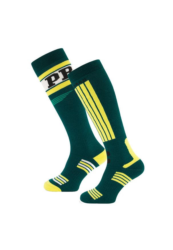 POEDERBAAS - Skarpety narciarskie męskie Poederbaas 2 pary. Kolor: zielony. Materiał: akryl, wełna, elastan, poliamid. Sport: narciarstwo