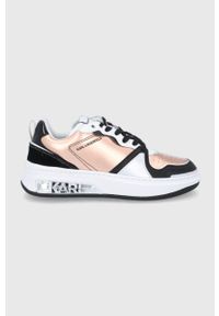 Karl Lagerfeld Buty kolor złoty na platformie. Nosek buta: okrągły. Zapięcie: sznurówki. Kolor: złoty. Materiał: guma. Obcas: na platformie