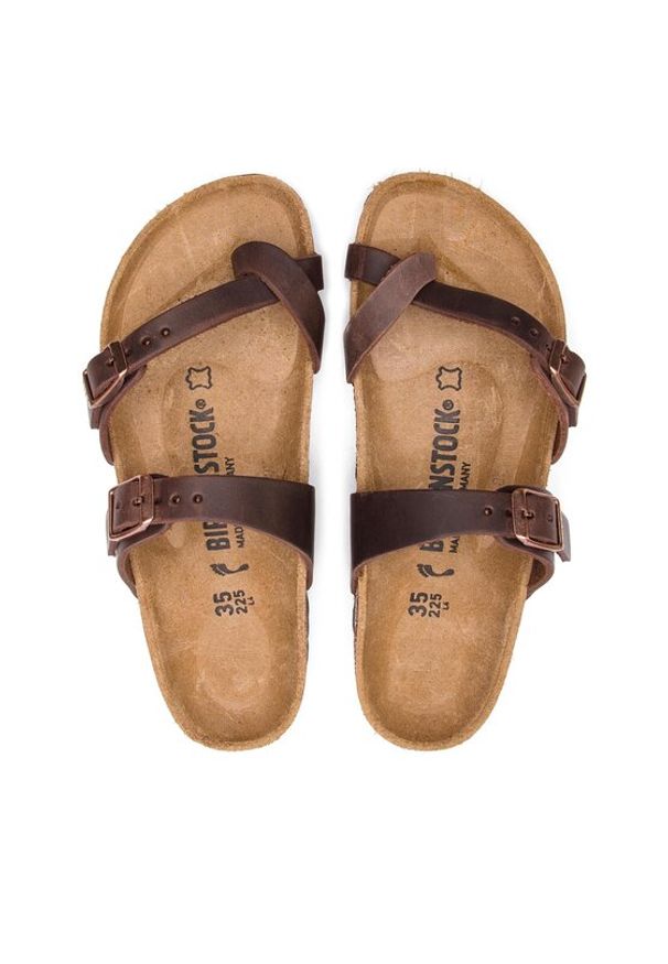 Birkenstock Japonki Mayari 0071023 Brązowy. Kolor: brązowy. Materiał: skóra, nubuk