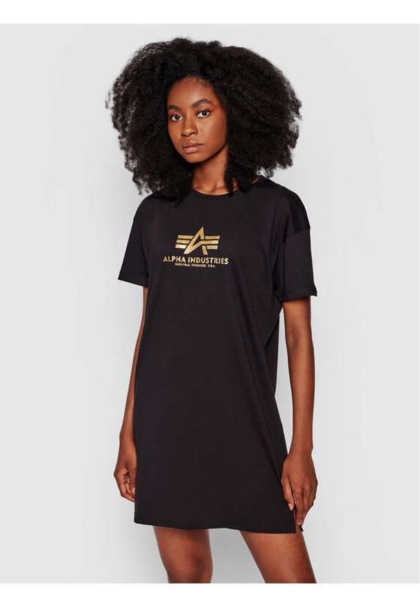 Sukienka codzienna Alpha Industries. Okazja: na co dzień. Kolor: czarny. Typ sukienki: proste. Styl: casual