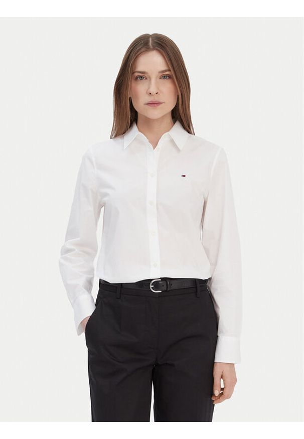 TOMMY HILFIGER - Tommy Hilfiger Koszula WW0WW43577 Biały Regular Fit. Kolor: biały. Materiał: bawełna