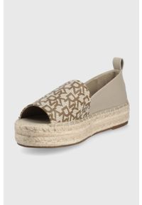 DKNY - Dkny espadryle Magan kolor beżowy na platformie K1209515. Kolor: beżowy. Materiał: materiał, guma. Obcas: na platformie #2