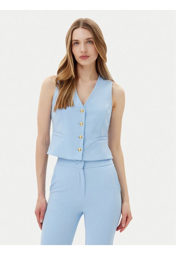 Maryley Kamizelka 25EB128/43MA Błękitny Regular Fit. Kolor: niebieski. Materiał: syntetyk