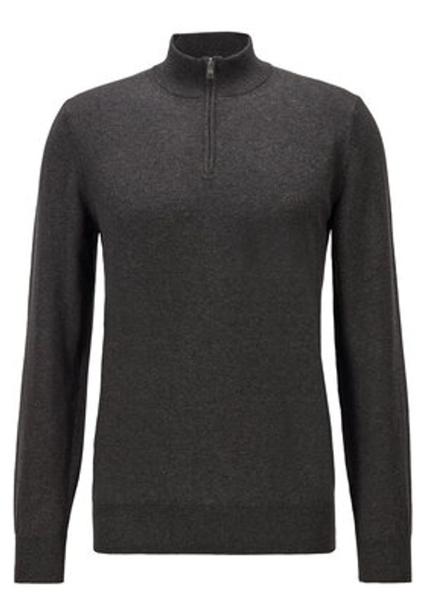 BOSS - Boss Sweter Padro-L 50419988 Szary Regular Fit. Kolor: szary. Materiał: bawełna