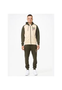 Bluza z kapturem Lonsdale Stretton. Kolor: zielony, beżowy, wielokolorowy. Materiał: dresówka. Wzór: kolorowy #1