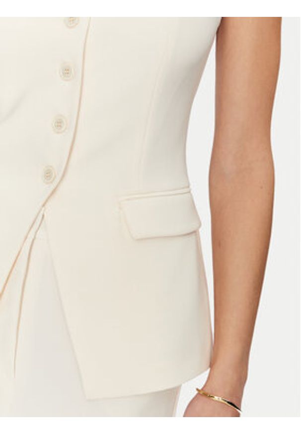 SIMONA CORSELLINI - Simona Corsellini Top P25CPTO00801 Beżowy Slim Fit. Kolor: beżowy. Materiał: syntetyk