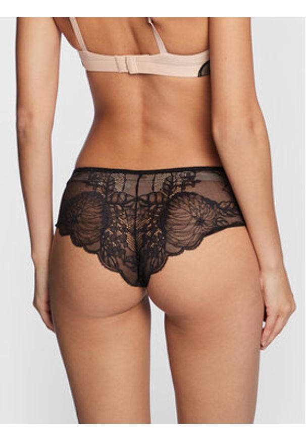 Chantelle Figi brazylijskie Midnight Flowers C12N40 Czarny. Kolor: czarny. Materiał: syntetyk