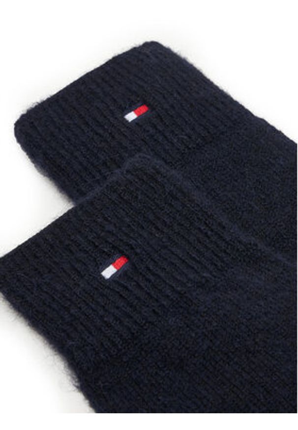 TOMMY HILFIGER - Tommy Hilfiger Rękawiczki Damskie Flag Fluffy AW0AW17797 Granatowy. Kolor: niebieski. Materiał: materiał, poliester
