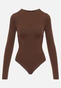 Renee - Ciemnobrązowe Body Glorya. Kolor: brązowy. Długość rękawa: długi rękaw. Długość: długie. Styl: klasyczny #3