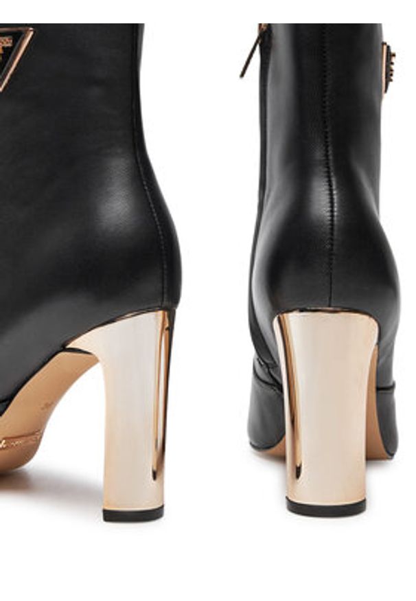 Guess Botki Caitte FLDCAT LEA10 Czarny. Kolor: czarny. Materiał: skóra