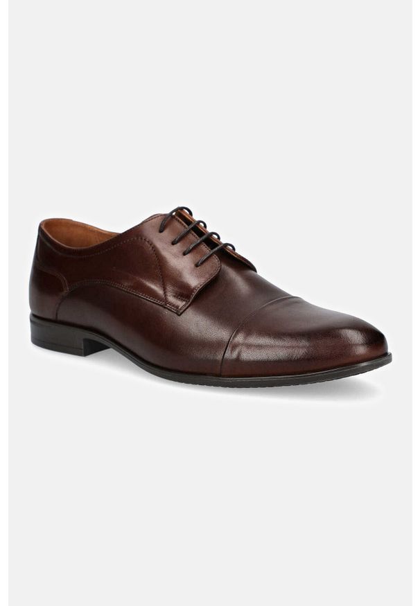 Lancerto - Buty C.Brązowe Mariot. Okazja: na co dzień. Nosek buta: otwarty. Kolor: brązowy. Materiał: materiał, skóra. Szerokość cholewki: normalna. Styl: elegancki, casual