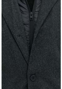 Jack & Jones płaszcz z domieszką wełny kolor szary przejściowy. Okazja: na co dzień. Kolor: szary. Materiał: wełna. Wzór: gładki. Styl: casual, klasyczny #4