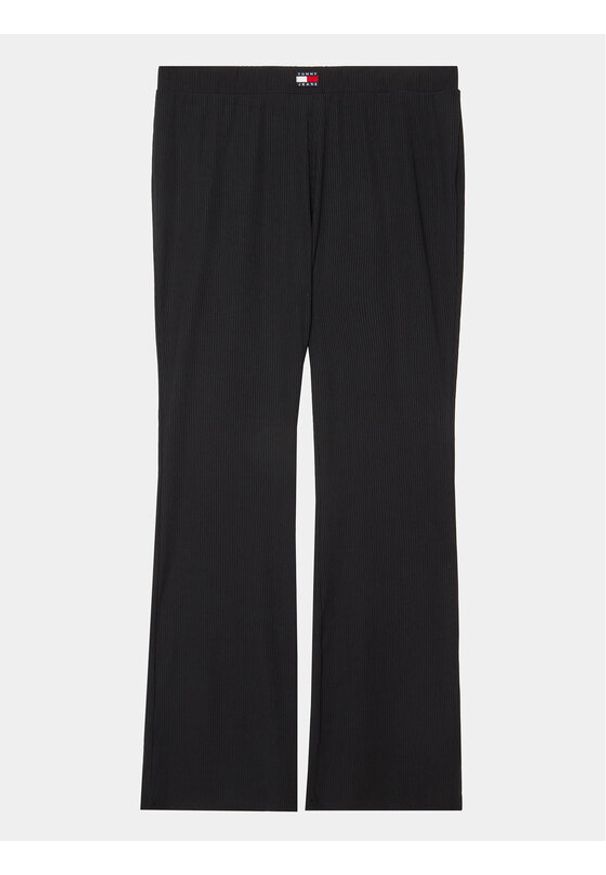 Tommy Jeans Curve Spodnie materiałowe DW0DW15772 Czarny Flare Fit. Kolor: czarny. Materiał: materiał, syntetyk