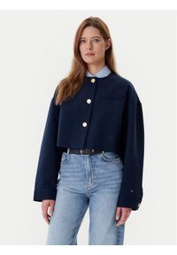 TOMMY HILFIGER - Tommy Hilfiger Marynarka WW0WW46519 Granatowy Relaxed Fit. Kolor: niebieski. Materiał: wiskoza