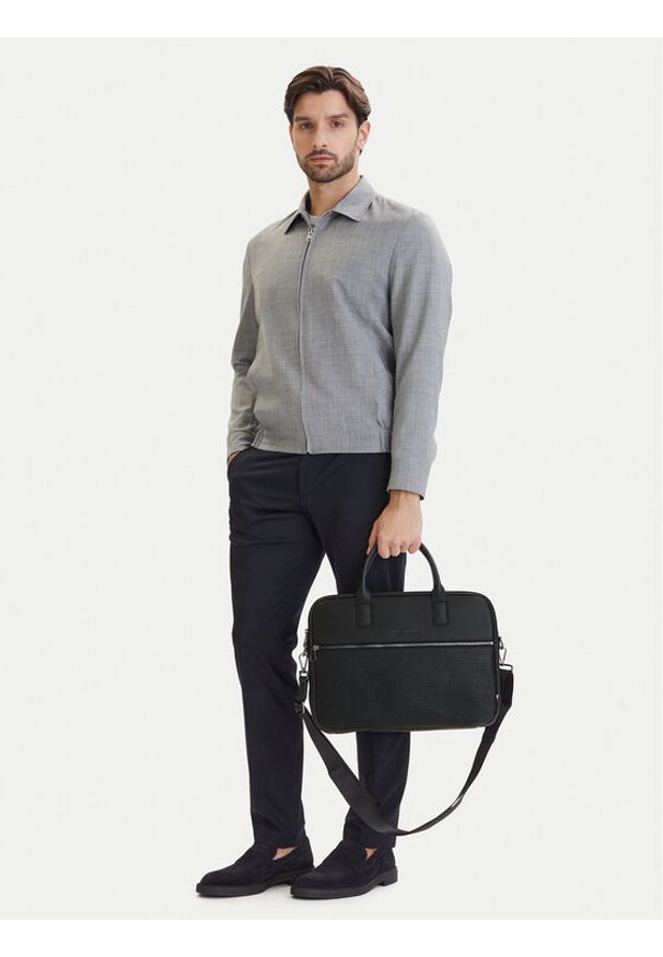 TOMMY HILFIGER - Tommy Hilfiger Torba na laptopa Th Woven Computer Bag AM0AM14094 Czarny. Kolor: czarny. Materiał: skóra