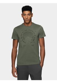 4f - T-shirt męski 4F x Wilfredo Leon. Kolor: szary. Materiał: bawełna, dzianina. Wzór: nadruk #1