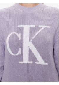 Calvin Klein Jeans Sweter J20J221347 Fioletowy Regular Fit. Kolor: fioletowy. Materiał: bawełna