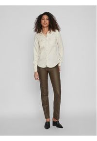 Vila Koszula jeansowa Bista 14033008 Beżowy Regular Fit. Kolor: beżowy. Materiał: bawełna #2