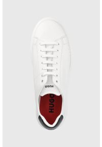 Hugo - HUGO sneakersy skórzane Quiver kolor biały. Nosek buta: okrągły. Zapięcie: sznurówki. Kolor: biały. Materiał: skóra