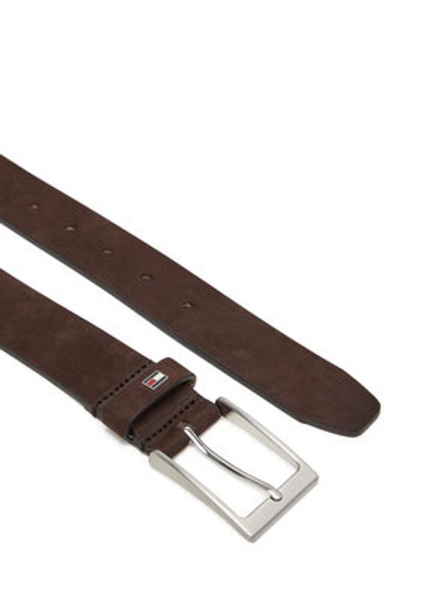TOMMY HILFIGER - Tommy Hilfiger Pasek Męski Layton 3.5 Nubuck AM0AM13754 Brązowy. Kolor: brązowy. Materiał: skóra