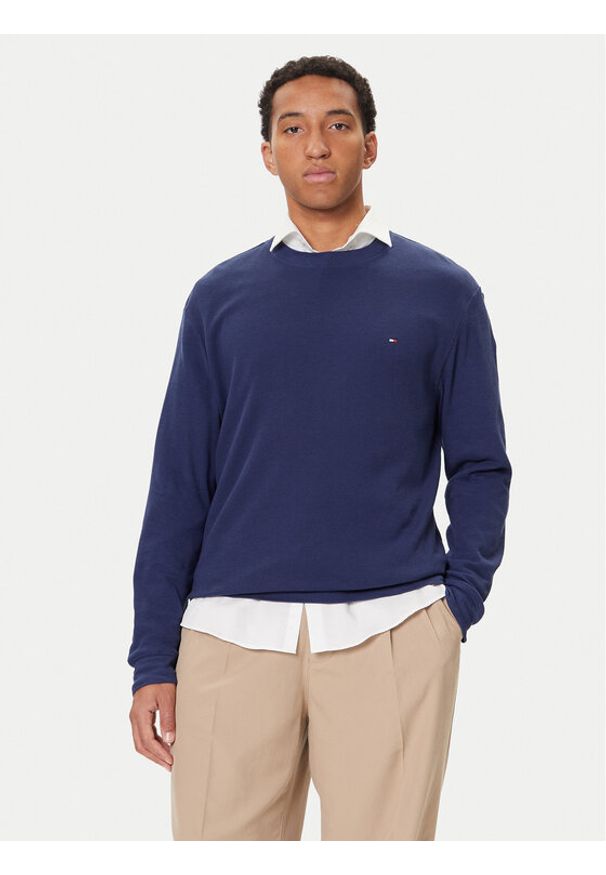 TOMMY HILFIGER - Tommy Hilfiger Bluza UM0UM03620 Niebieski Regular Fit. Kolor: niebieski. Materiał: bawełna