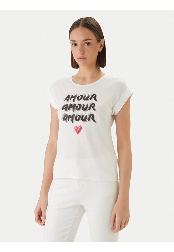 Morgan T-Shirt 261-DOUR Biały Regular Fit. Kolor: biały. Materiał: bawełna