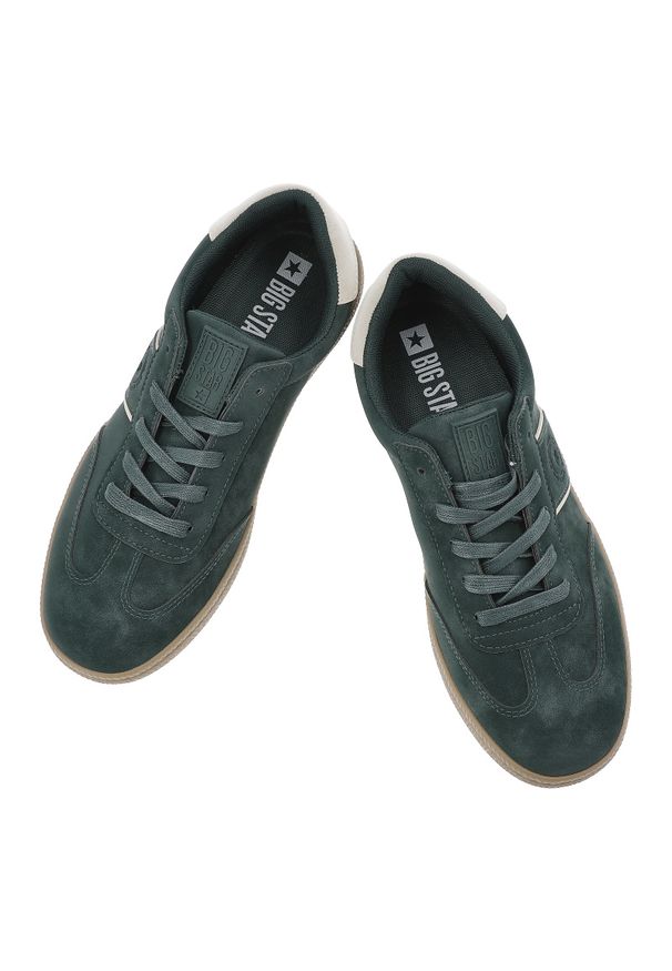 Big-Star - Zielone Sneakersy Big Star Sportowe Obuwie Męskie. Okazja: na co dzień. Zapięcie: sznurówki. Kolor: zielony. Materiał: guma, materiał. Szerokość cholewki: normalna. Sport: turystyka piesza