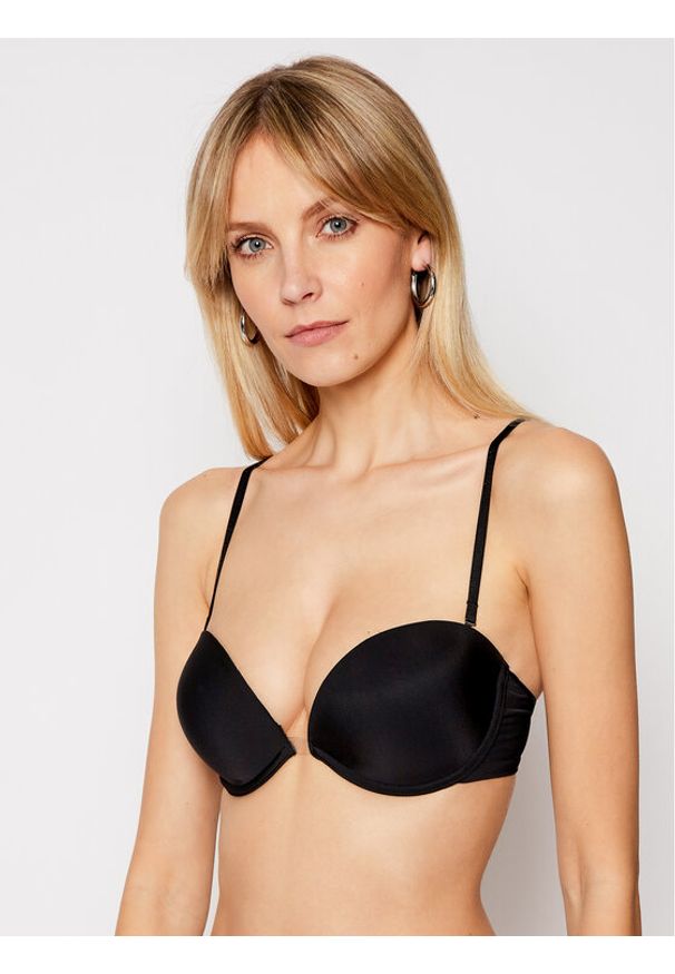 Wonderbra Biustonosz z fiszbiną WB009243 Czarny. Kolor: czarny. Materiał: syntetyk