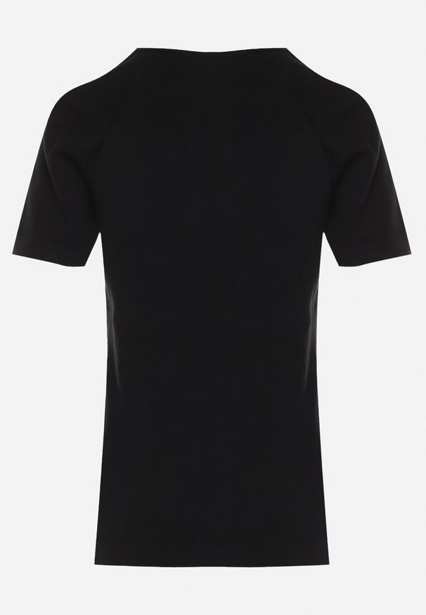 Born2be - Czarny T-shirt z Okrągłym Dekoltem Idudia. Okazja: do pracy, na co dzień, na spotkanie biznesowe. Kolor: czarny. Materiał: jeans. Styl: casual, elegancki, biznesowy