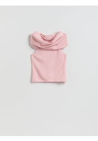 Reserved - Bluzka z wełną - różowy. Kolor: różowy. Materiał: wełna #1