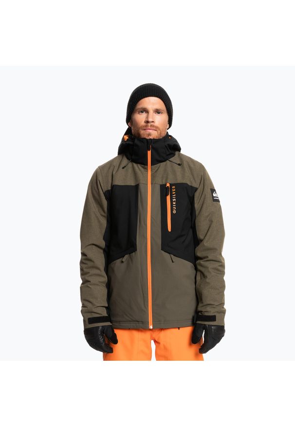 Kurtka snowboardowa męska Quiksilver Dawson. Kolor: wielokolorowy, zielony, brązowy. Sezon: zima. Sport: snowboard