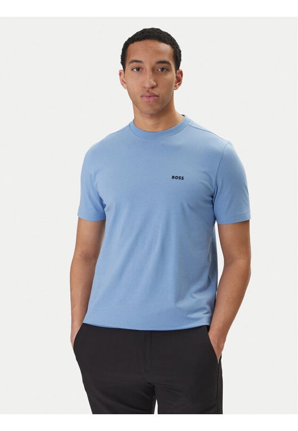 BOSS T-Shirt 50506373 Błękitny Regular Fit. Kolor: niebieski. Materiał: bawełna