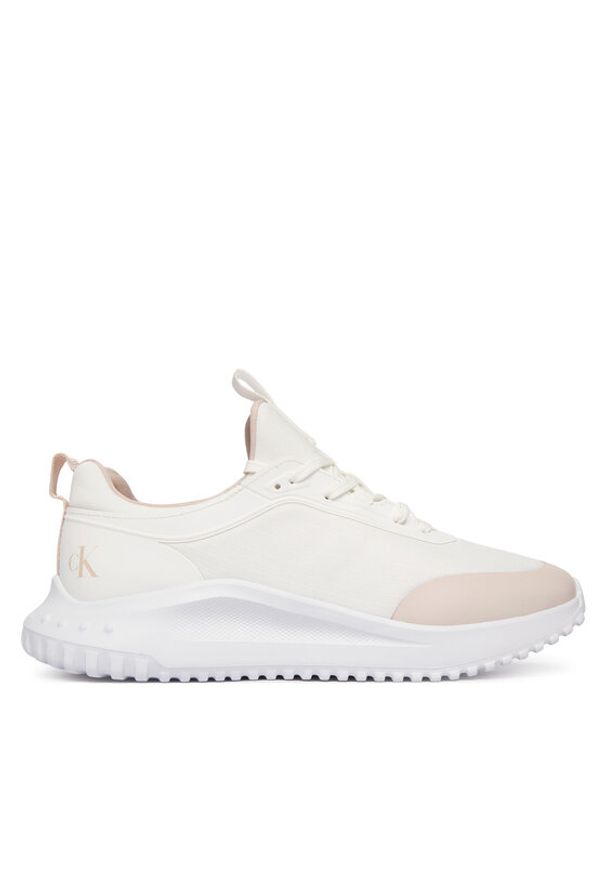 Calvin Klein Jeans Sneakersy Eva Runner Laceup Sock Mat Mix YW0YW02064 Biały. Kolor: biały. Materiał: materiał
